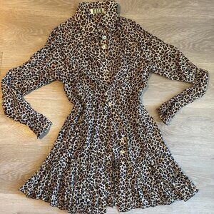 leopard print button up dress